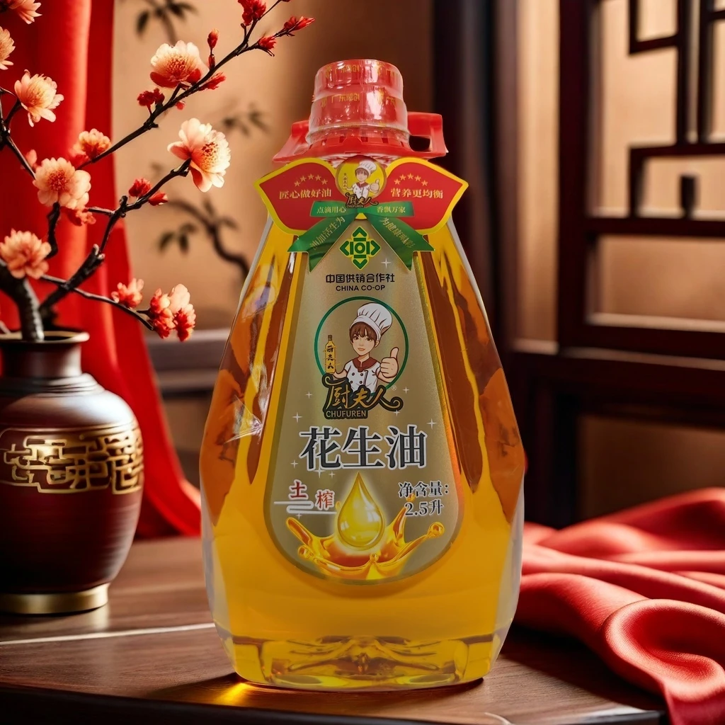 【厨夫人】广东梅州 土榨花生油2.5L  传统工艺物理压榨