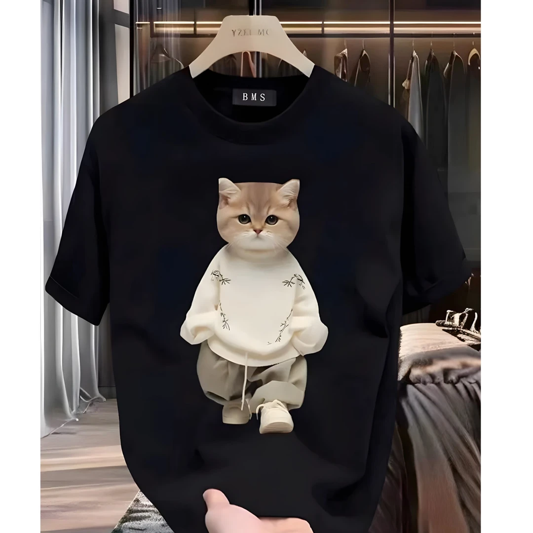 Bomesy/波墨仕高考毕业季网红休闲纯棉短袖百搭宽松印花半袖情侣