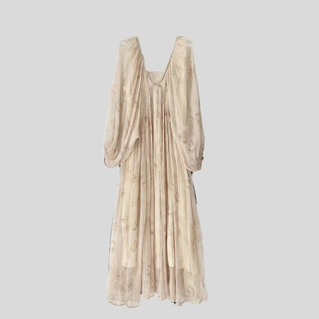 【2024-禾枫表弟】重磅100桑蚕丝连衣裙Y24C9109-5