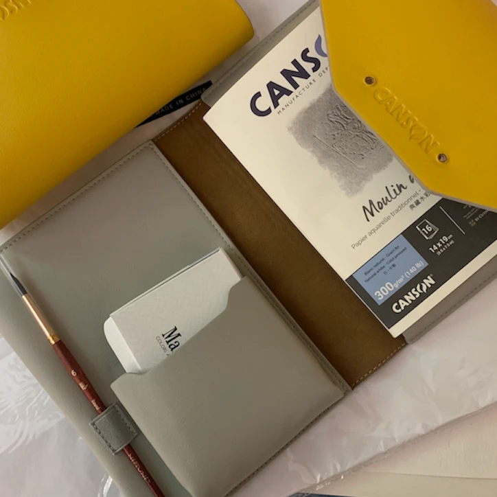 签名款超白大叔 5色颜料一套装 12ml 6号画笔 纸本20张