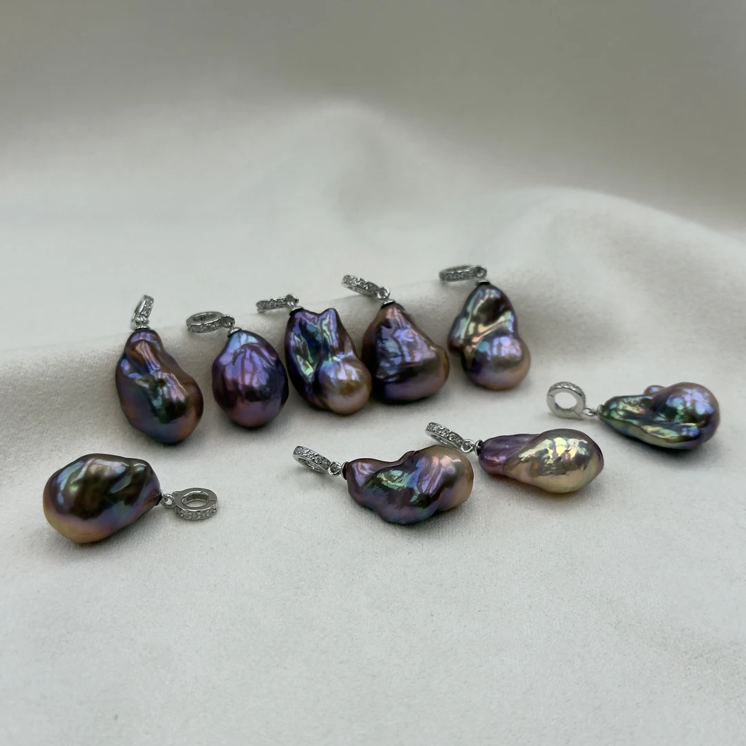 TD161【幻影彩虹】天然淡水巴洛克稀有颜色珍珠万能扣多样性发一