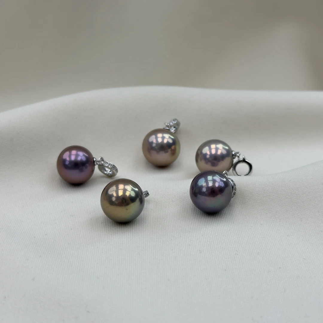 TD167【紫气东来】天然淡水紫色珍珠万能扣13-14mm多样性发一