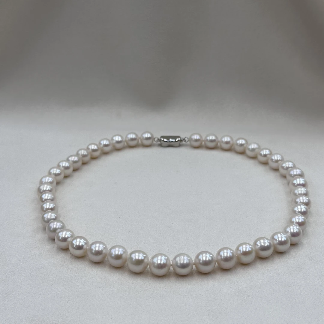 TX178【告别版大无核】天然无核正圆大点位珍珠满串10mm