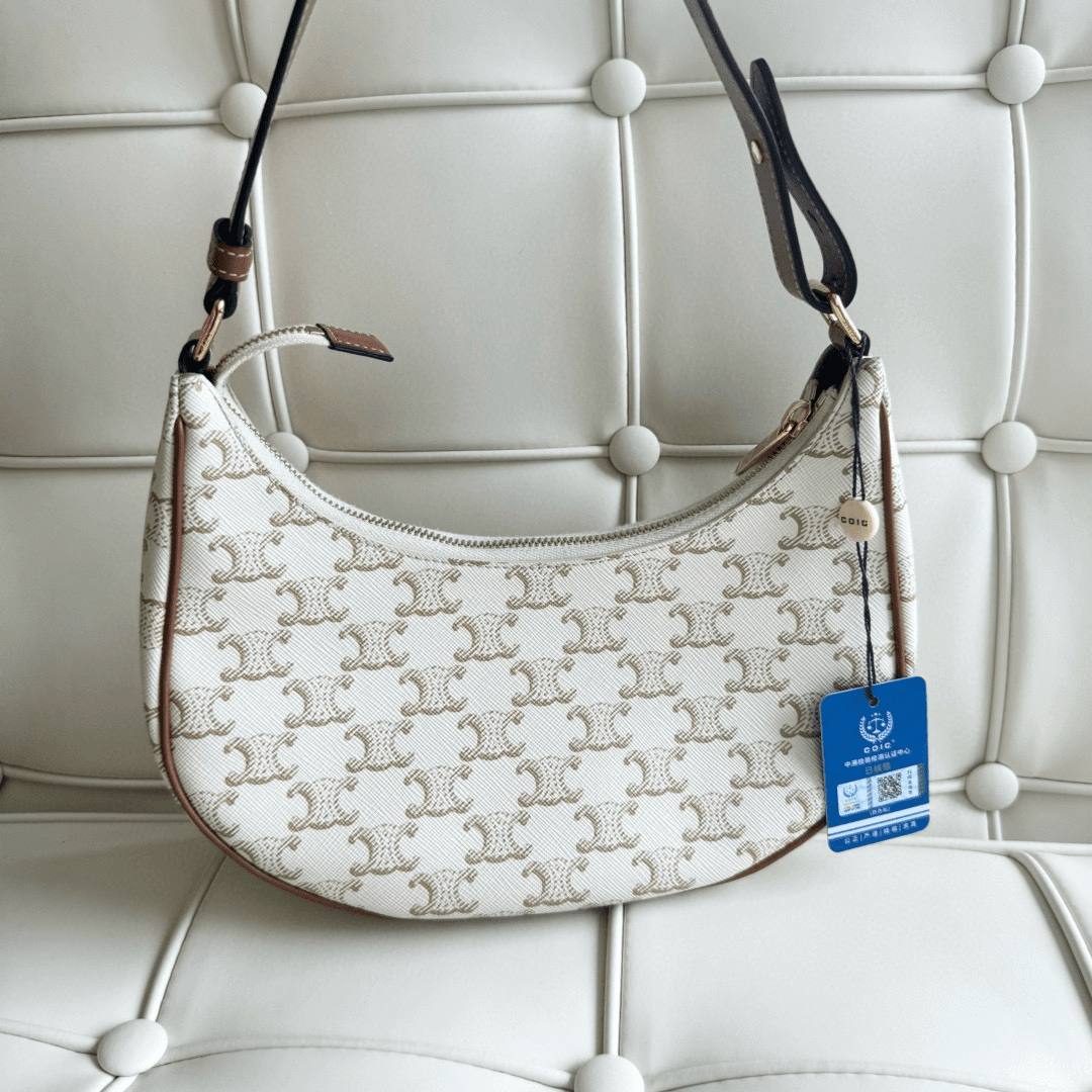 95新 Celine/思琳 116338 瑟琳ava白色腋下老花单肩包