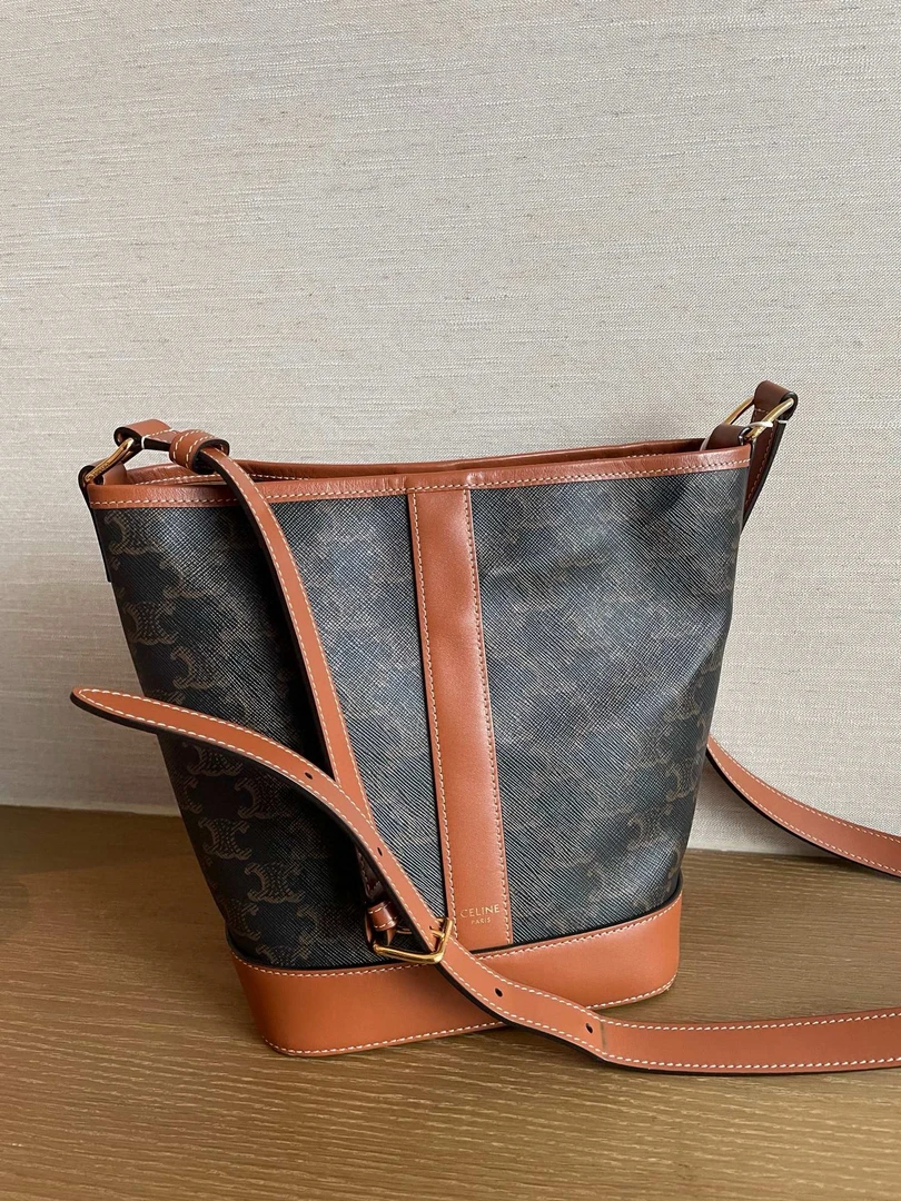 95新 Celine/思琳 116305 Celine老花水桶小号单肩包斜挎包