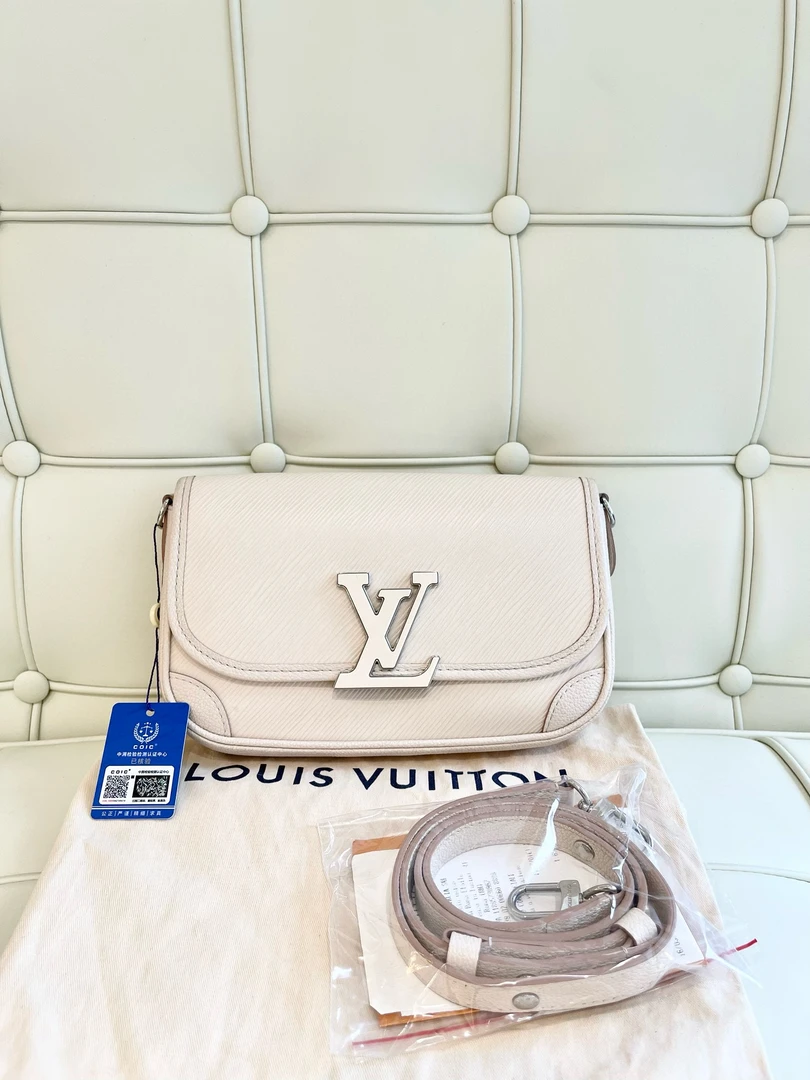 95新 LouisVuitton/路易威登 117420 lv 奶昔白法棍包单肩斜挎包