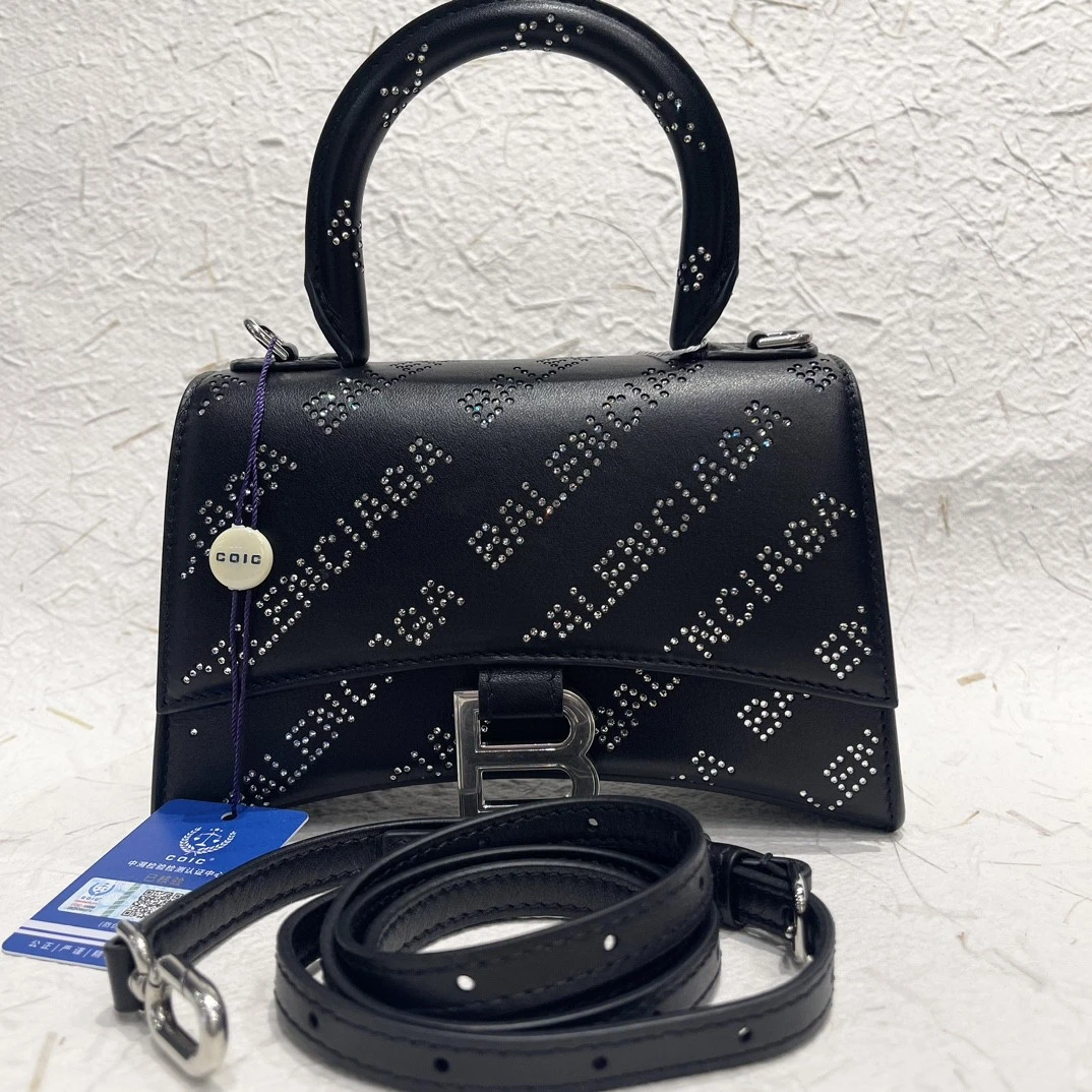 95新 Balenciaga/巴黎世家 115601 巴黎世家水钻沙漏xs号斜挎包