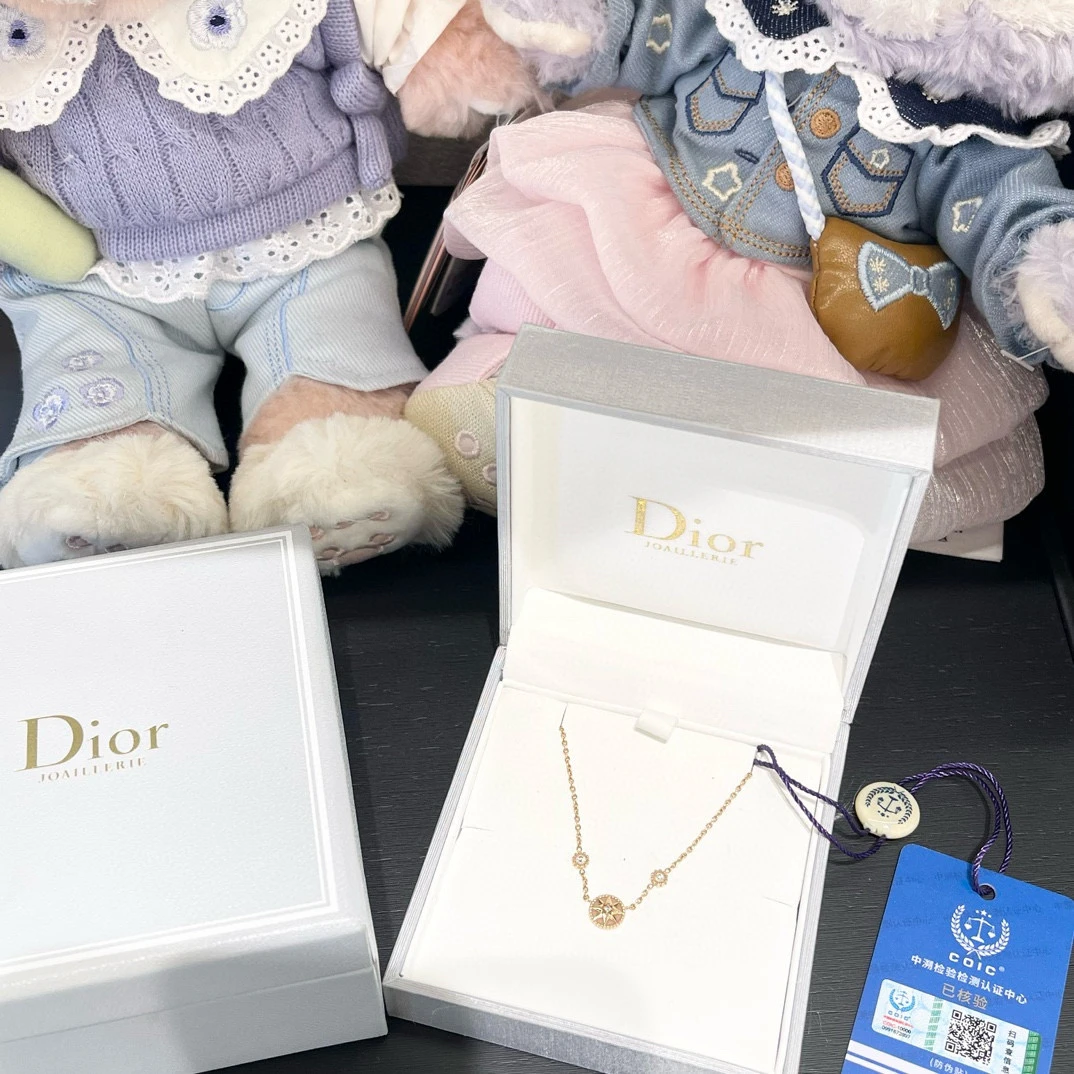 99新 DIOR/迪奥 116366 迪奥Dior白贝mini罗盘项链