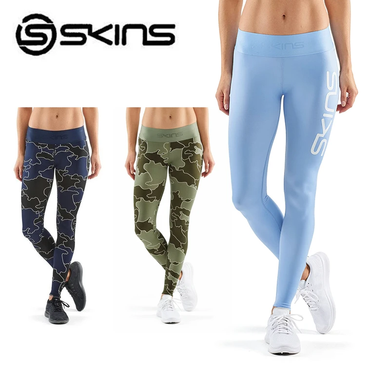 SKINS 女士长裤 速干透气压缩裤 运动打底瑜伽健身裤弹力跑步