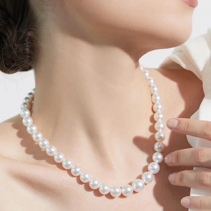 9-11mm淡水珍珠项链女高品质送母亲气质时尚大点位强光优雅