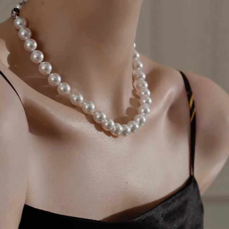 10-11mm淡水珍珠项链高品质送母亲气质时尚大点位强光