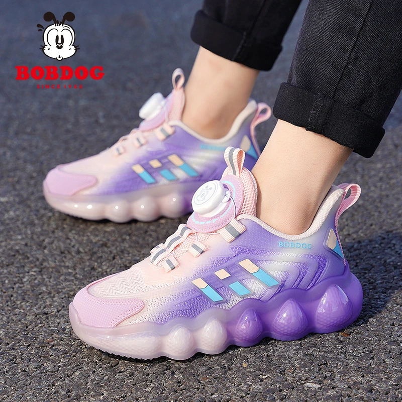 巴布豆女童鞋子6-12岁运动鞋春秋新款网面透气儿童休闲鞋中大童鞋