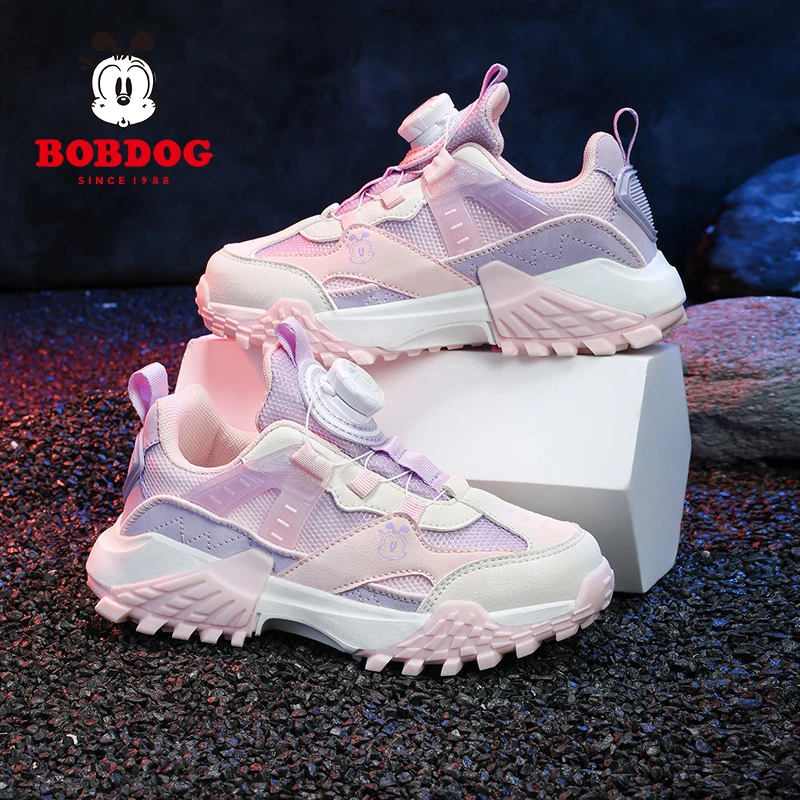 巴布豆女童鞋子春秋季新款网面透气女孩子中大童休闲鞋儿童运动鞋