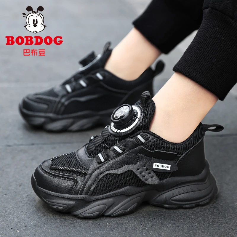 巴布豆男童运动鞋2025春秋新款网面透气男孩子中大童小学生跑步鞋