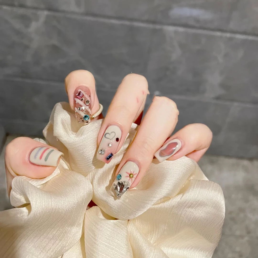 【y2k涂鸦辣妹】禧悦夏日美甲穿戴式可拆卸假指甲纯手工光疗甲片ins