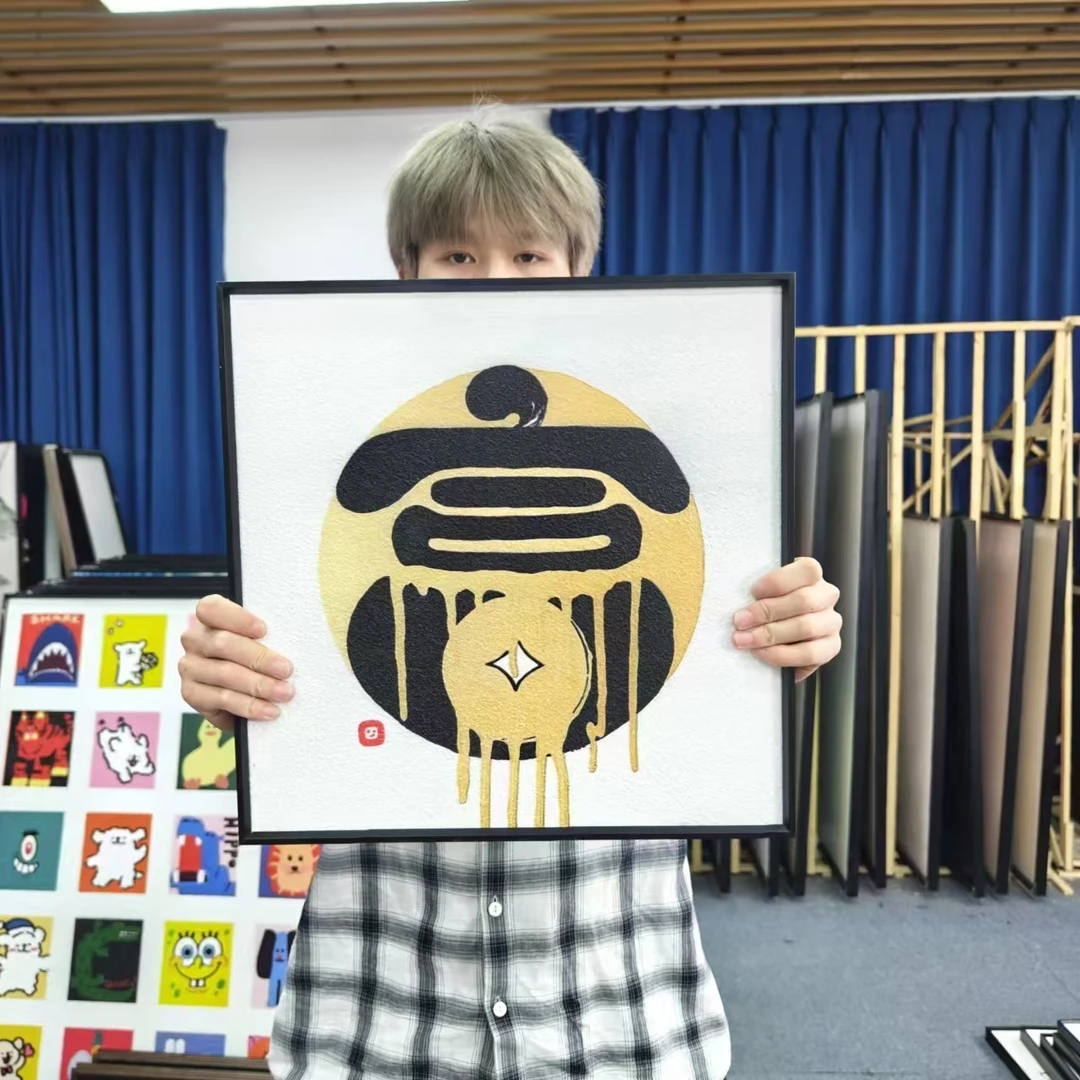 富得流油挂画客厅抽象背景墙装饰画美式卧室装饰画餐厅墙面144