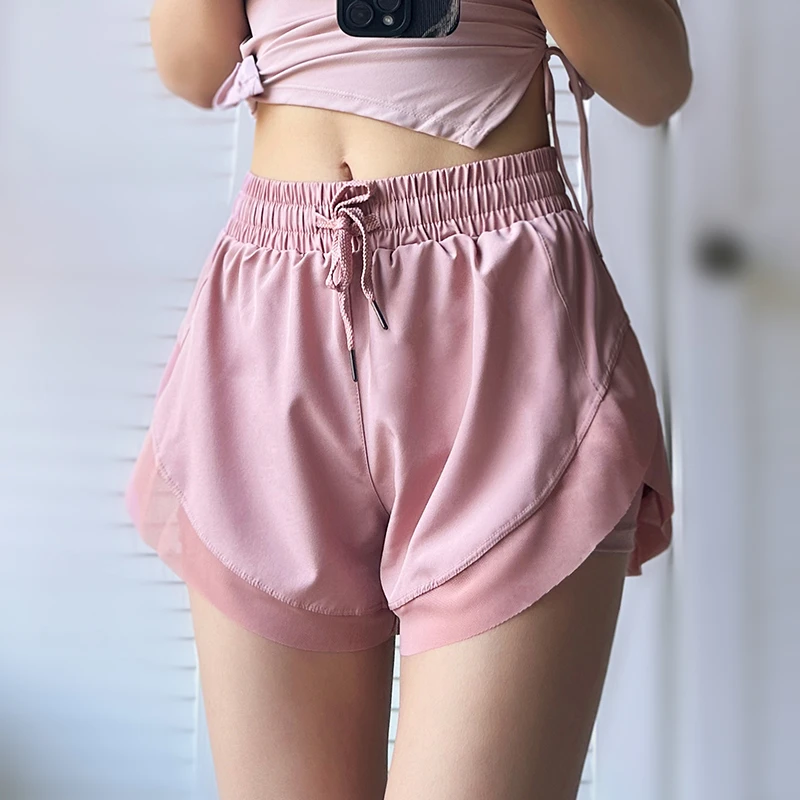 专业马拉松运动短裤女宽松夏季速干跑步健身裤防走光高舞蹈瑜伽裤