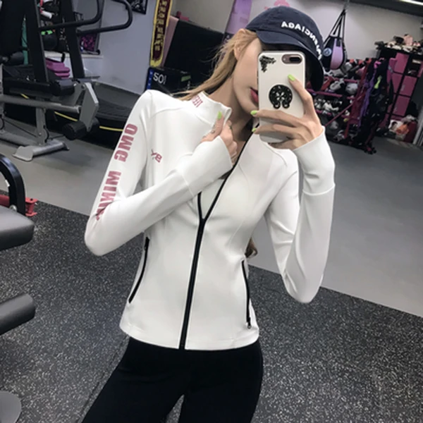922帅气显瘦夹克运动上衣跑步健身服速干外套秋冬瑜伽服轻奢ins潮