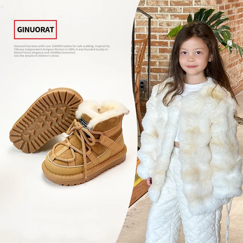 男女宝冬款百搭儿童时尚软底毛毛棉鞋加绒加厚保暖鞋82202