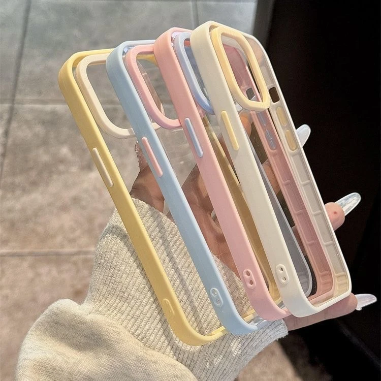 ins风多巴胺撞色边框适用苹果15promax手机壳iPhone13高级14女16