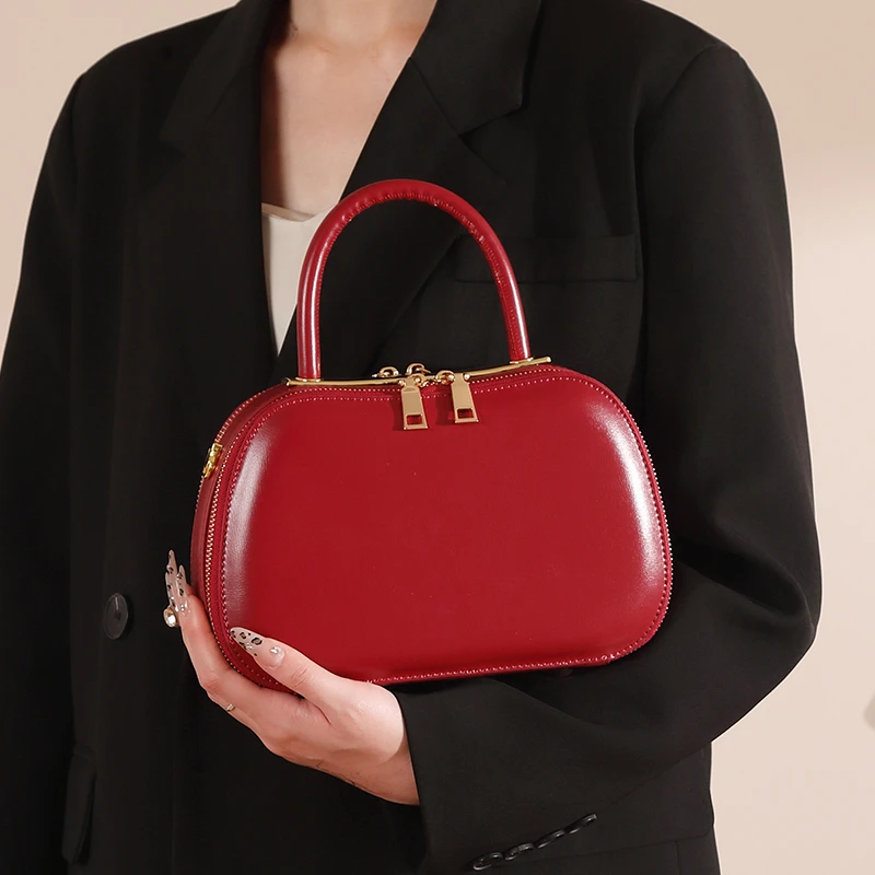 2025新款红色包包女小众手提包轻奢新娘结婚包礼物日常可用斜挎包