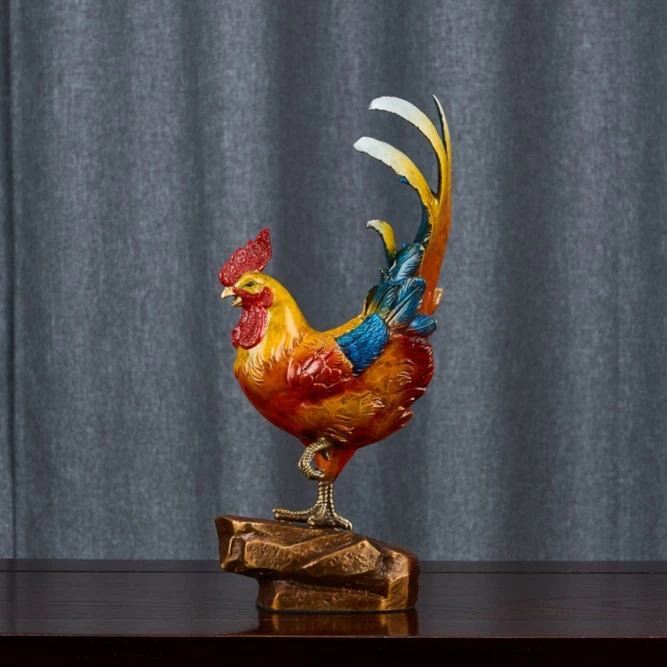 铜百福 全铜《吉祥鸡》工艺品摆件