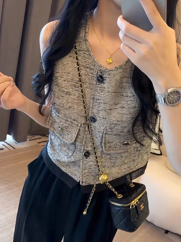 2708新款韩版时尚小香风马夹