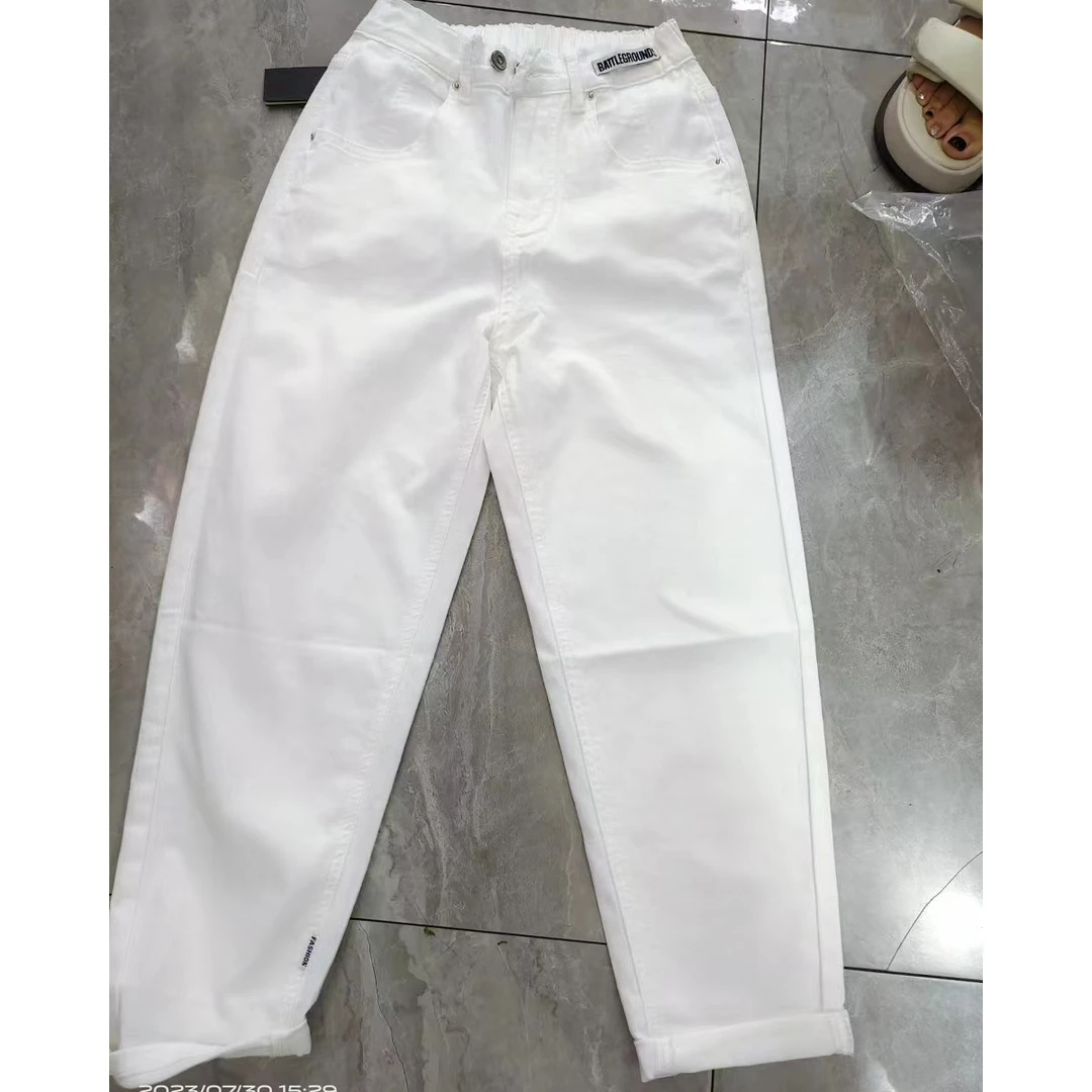 丽芳家白色显瘦百搭休闲裤