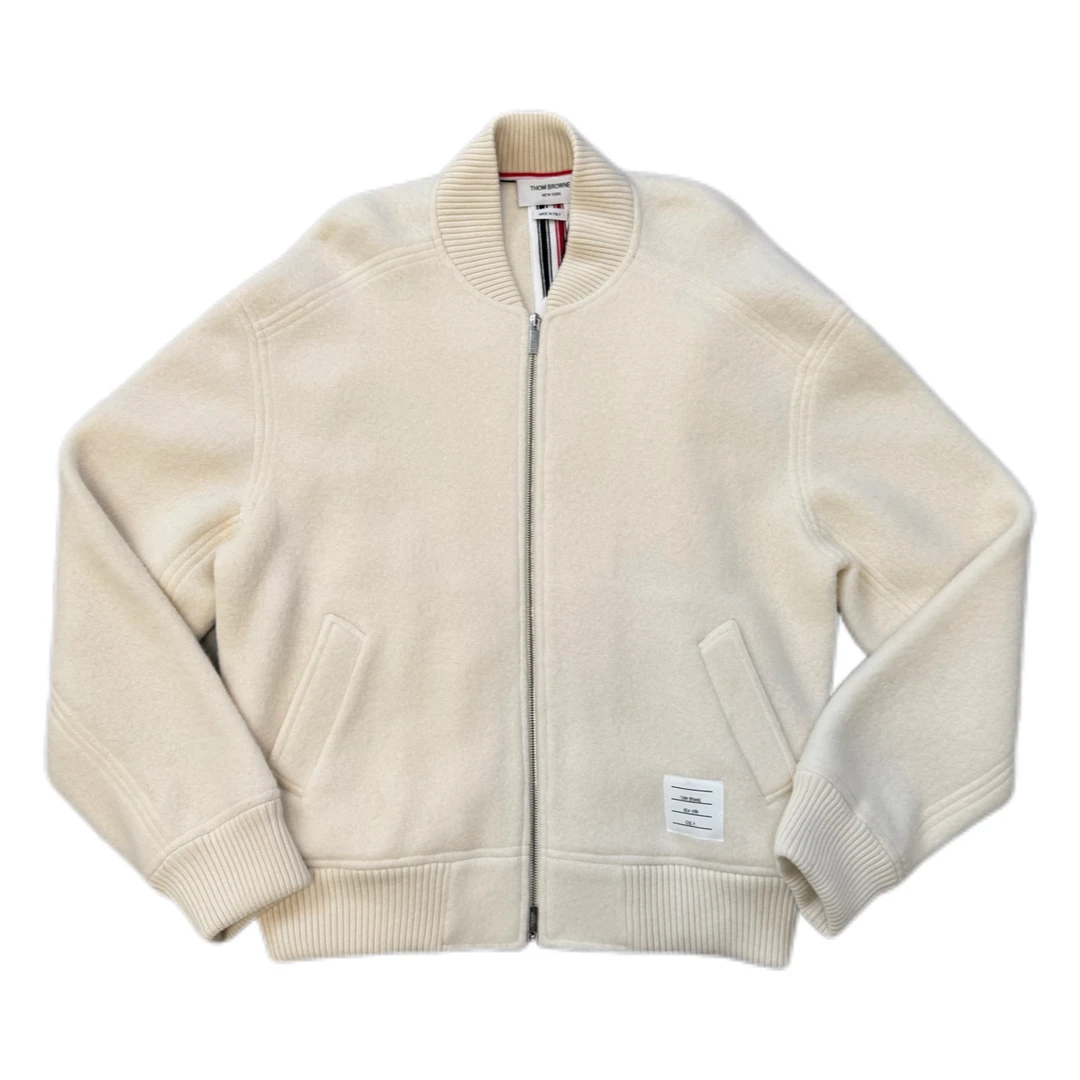 THOM BROWNE TB/纯色无领拉链长袖夹克外套/99新/T002