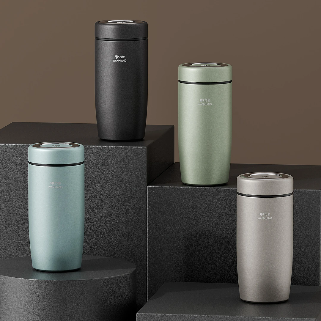 万象保温杯高档车载大容量真空旅行小巧男女士家用便携式商务泡茶