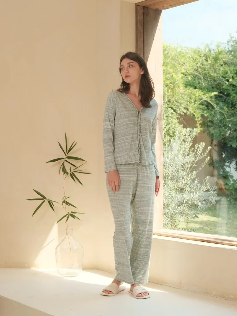 朵朵可可24夏季新款纯棉条纹性感美背短袖短裤家居服女套装