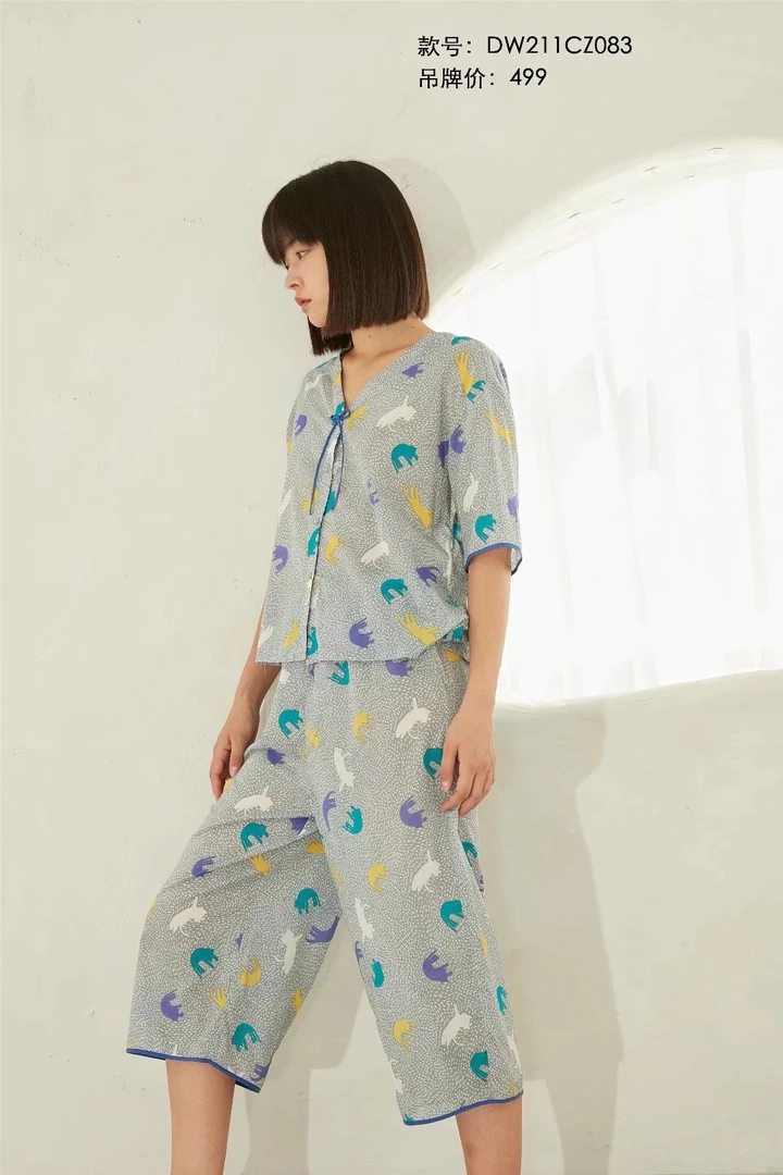 朵朵可可2023年春夏系列短袖短裤休闲套装薄款纯棉家居服包邮