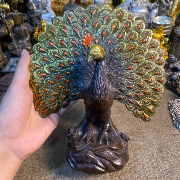 纯铜精工孔雀摆件