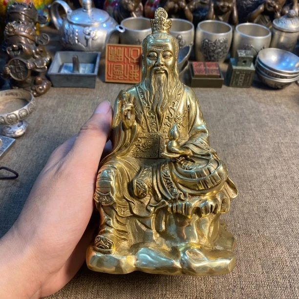 纯铜太上老君坐像摆件