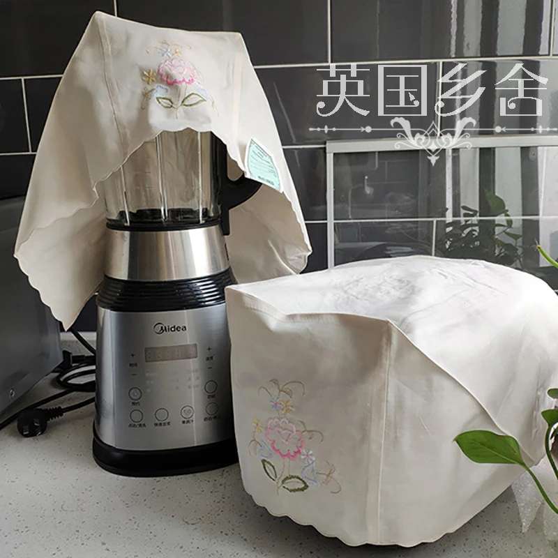 纯棉米色绣花多功能防尘套外贸新奇特可做辅料裁剪diy
