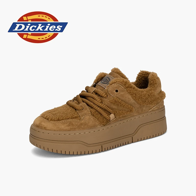 Dickies女鞋2025秋秋季潮流加绒休闲板鞋时尚百搭复古低帮保暖女