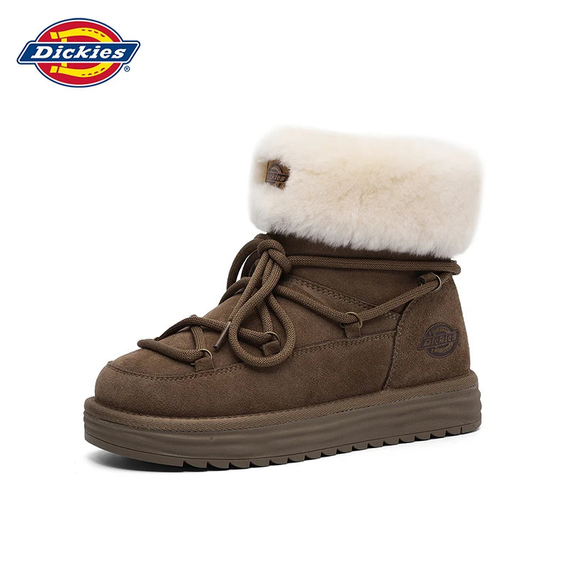 Dickies秋冬加绒加厚保暖厚底雪地靴秋季英伦风时尚百搭靴子女款