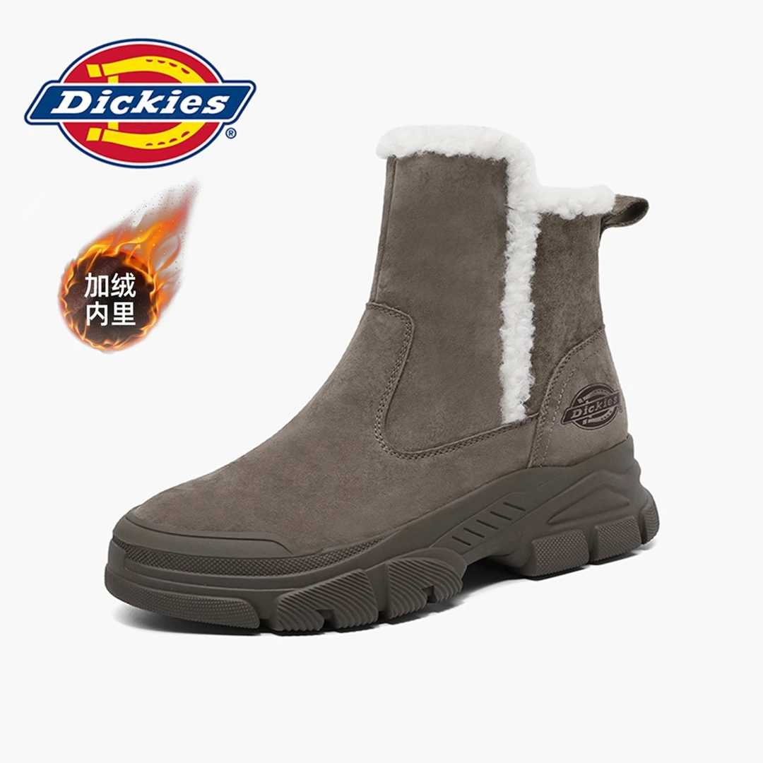 Dickies秋冬加绒雪地靴高帮短筒百搭靴时尚休闲雪地靴