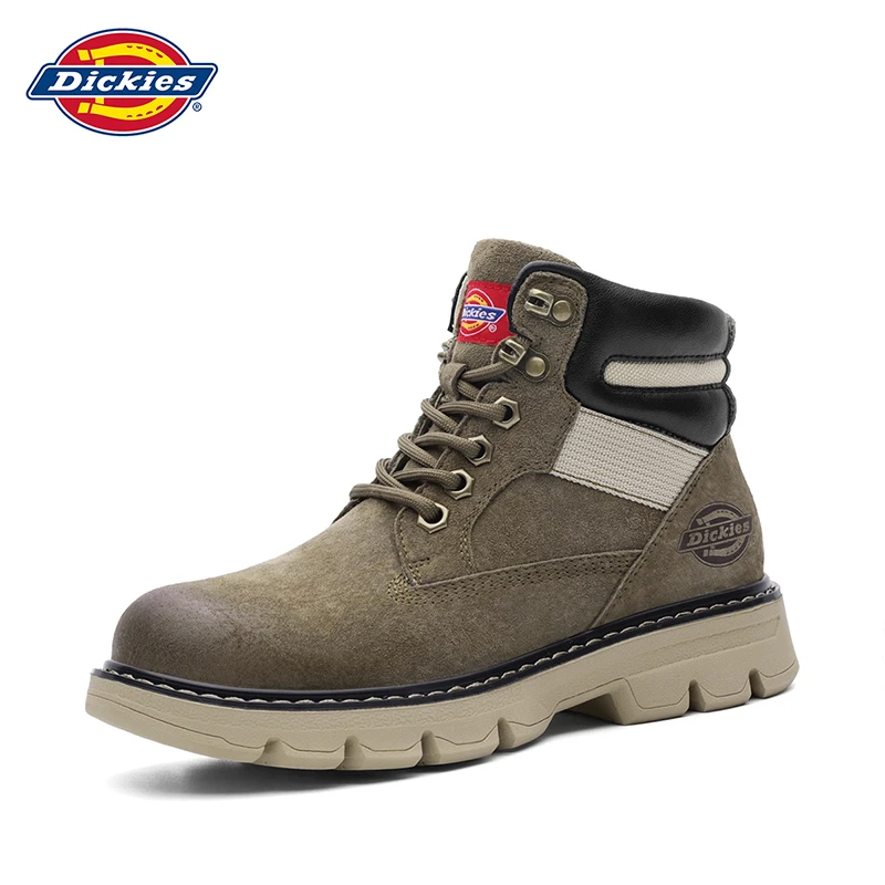 Dickies2025秋季加绒男女英伦风马丁靴高帮真皮厚底情侣鞋工装靴