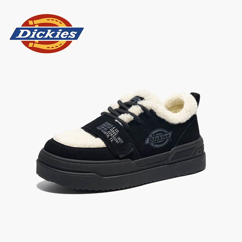 Dickies雪地靴女2025年秋季加厚棉鞋加绒保暖毛毛鞋女厚底休闲鞋