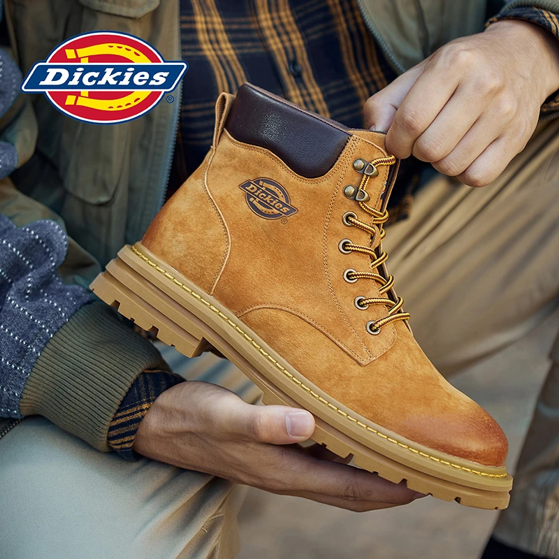 Dickies2023新款男大黄靴真皮男鞋百搭马丁靴休闲潮流厚底靴子女