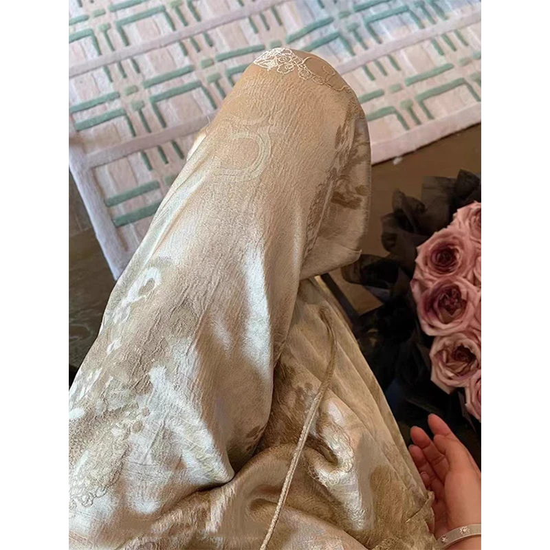 99262新中式国风复古印花阔腿裤女春夏高腰垂感宽松直筒休闲裤