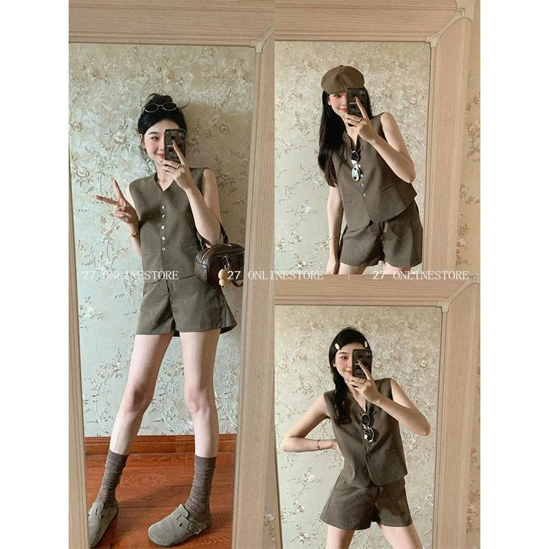 88113法式休闲套装女气质减龄百搭2024年夏季新款两件套