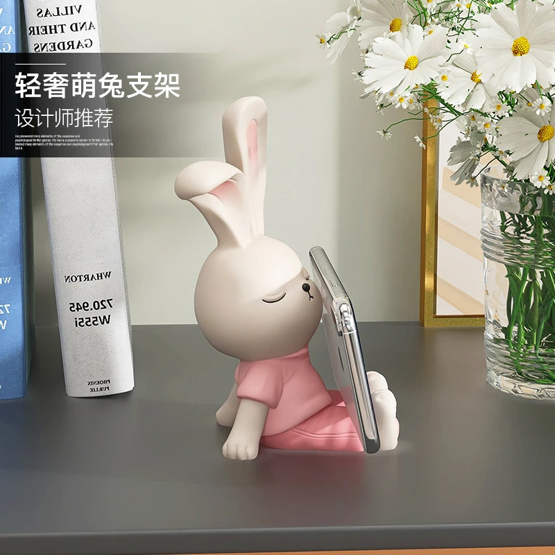 2023兔年兔子摆件手机架懒人支架板桌面装饰追剧神器儿童圣诞礼物
