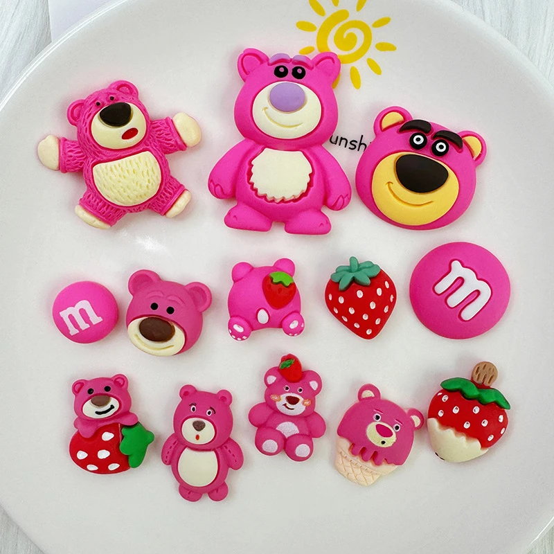 卡通熊diy树脂饰品配件洞洞鞋冰箱贴手机壳贴片材料发夹头饰材料