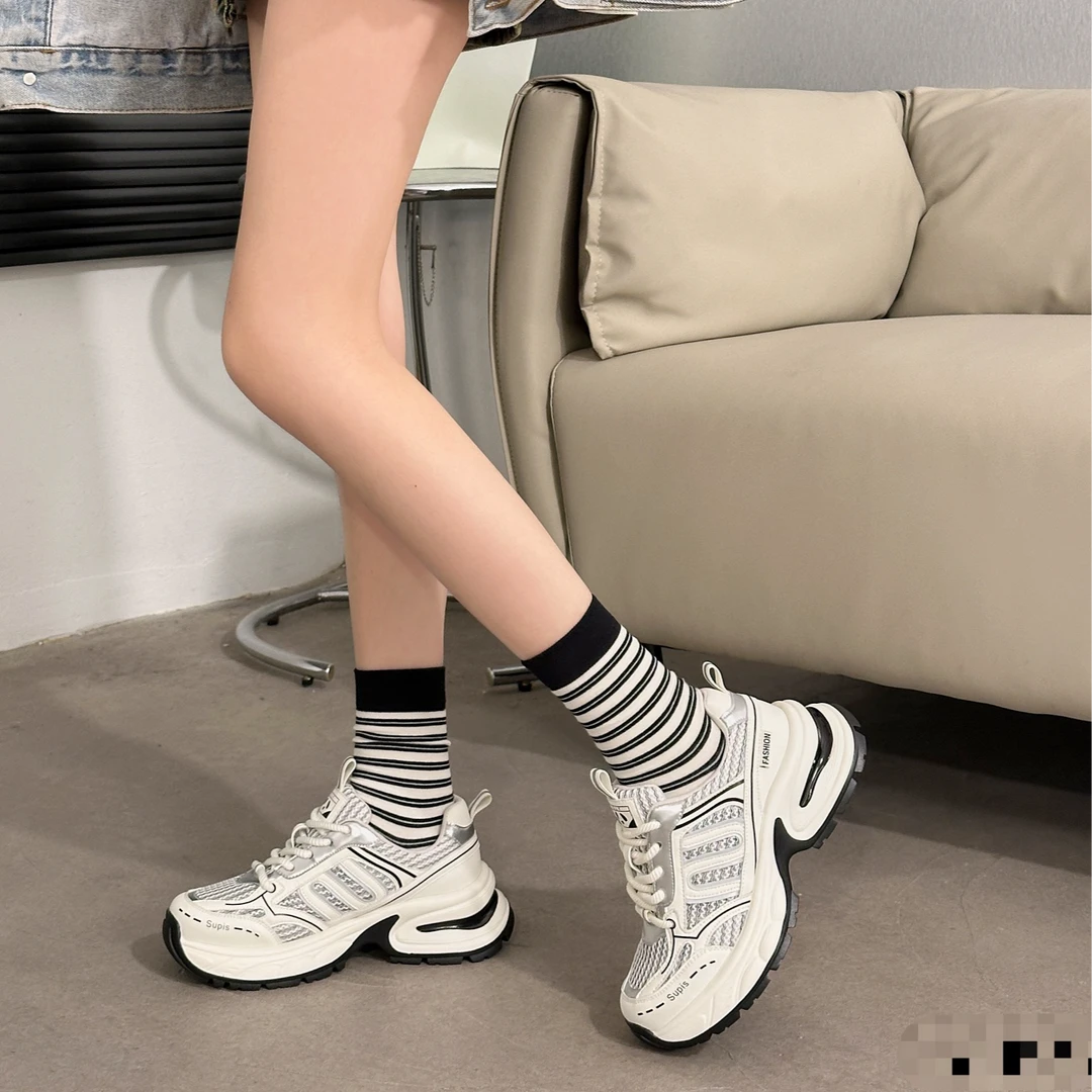 春季女ins厚底时尚老爹鞋百搭透气网面增高舒适轻便运动鞋/DFD296