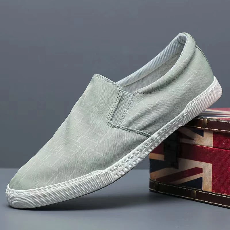 男士休闲板鞋舒适时尚百搭夏季透气软底春季潮鞋一脚蹬低帮布鞋