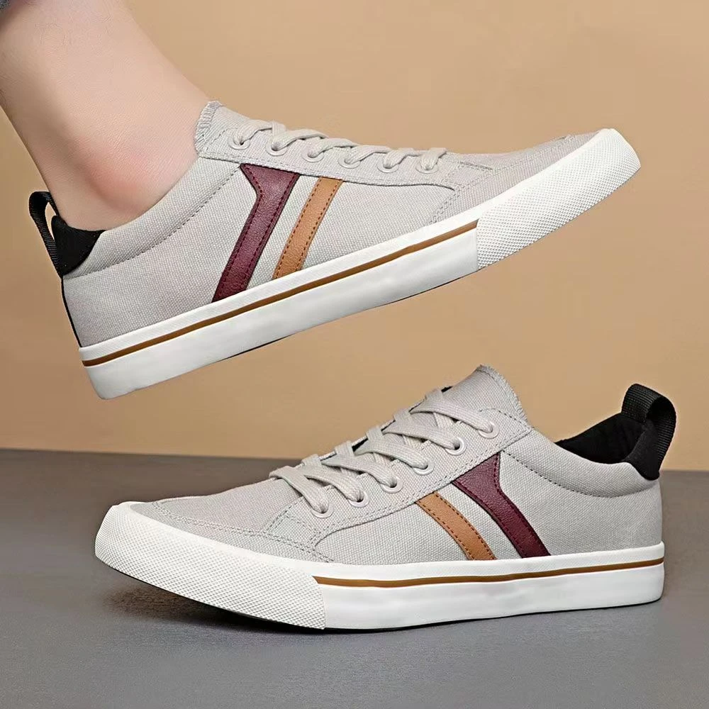 男士帆布鞋时尚百搭情侣透气黑色潮流潮鞋低帮