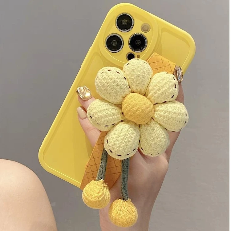 苹果iPhone15/14/13/12/11ProMax方筱然同款手机壳腕带花朵保护套
