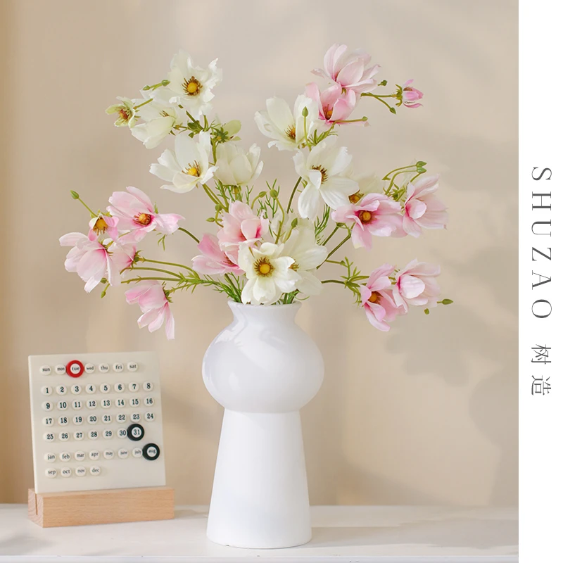 【塞里木湖】格桑花仿真花陶瓷花瓶现代简约玄关餐桌梳妆台花艺摆件